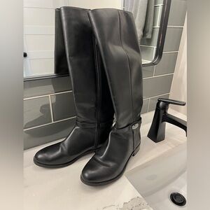 Michael Kors leather black knee high boots